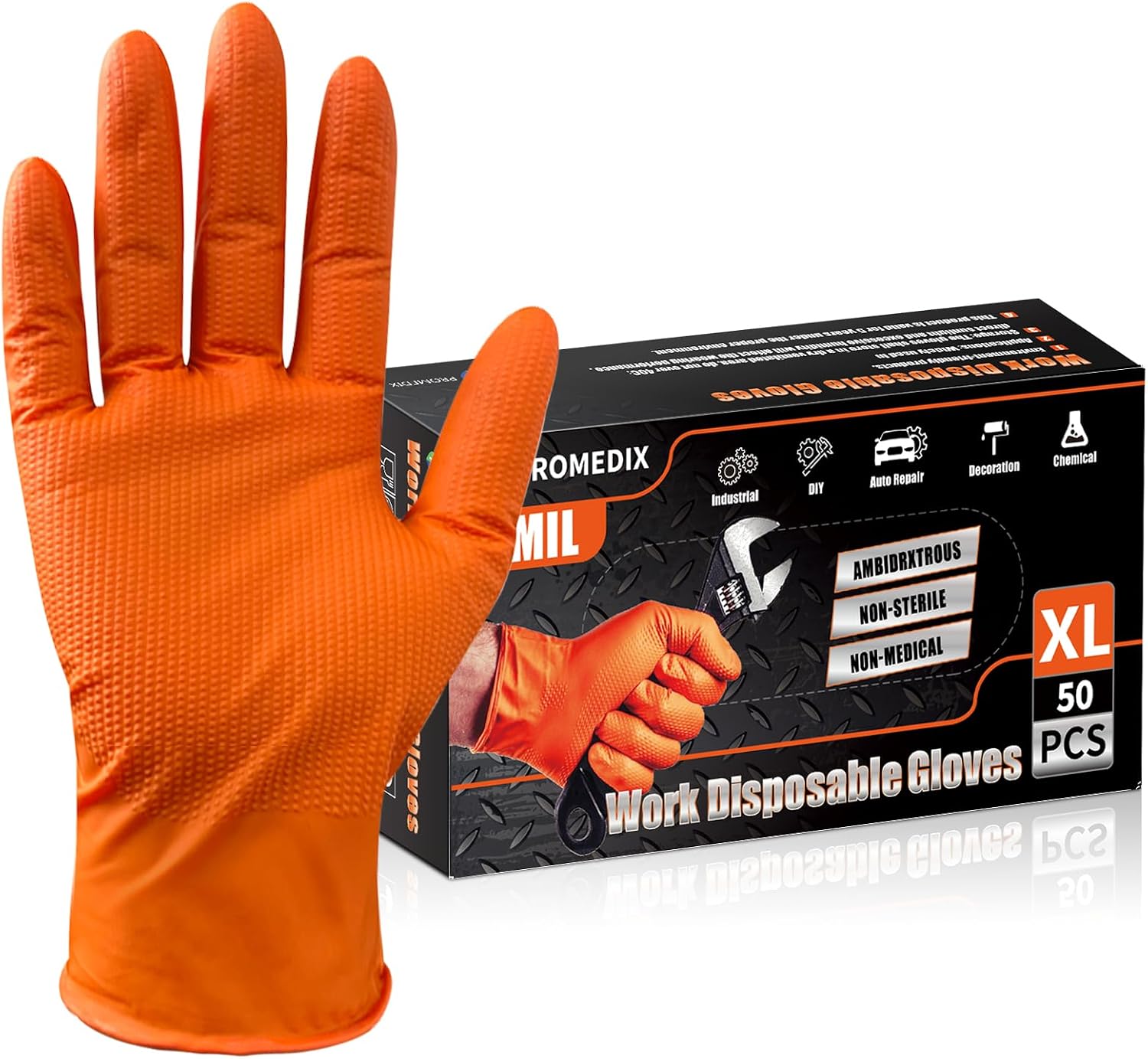 Disposable Gloves Nitrile - 8 Mil Heavy Duty Nitrile Disposable