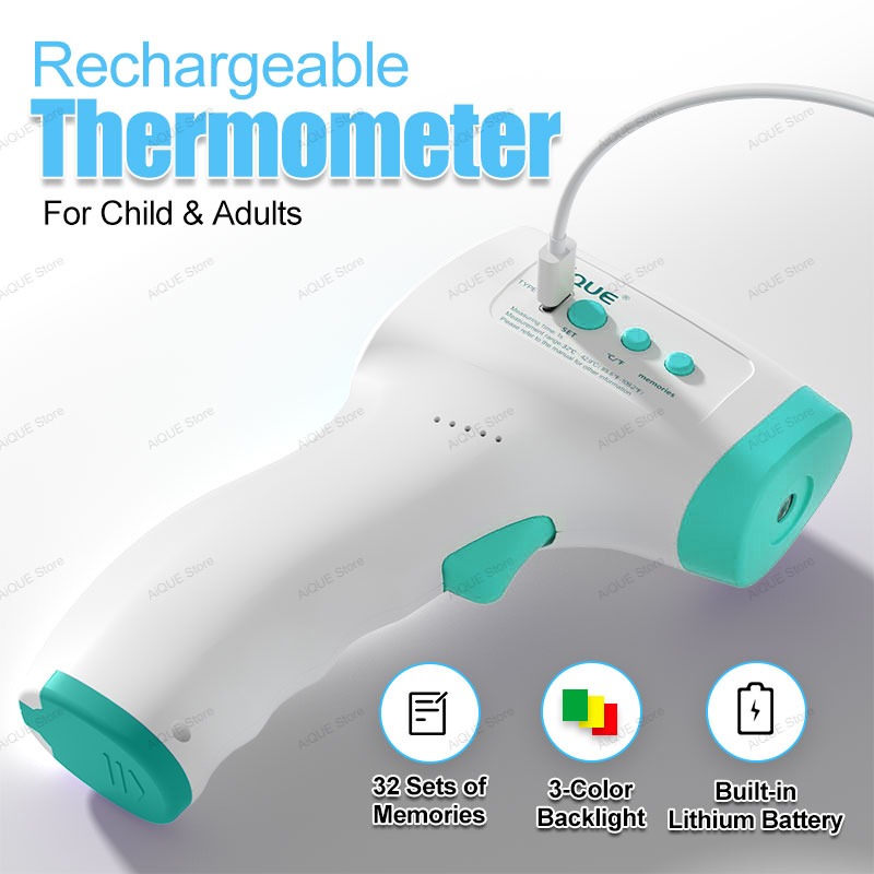 Digital Thermometer Infrared - AiQUE Rechargeable Digital ℃℉ Thermometer Fever