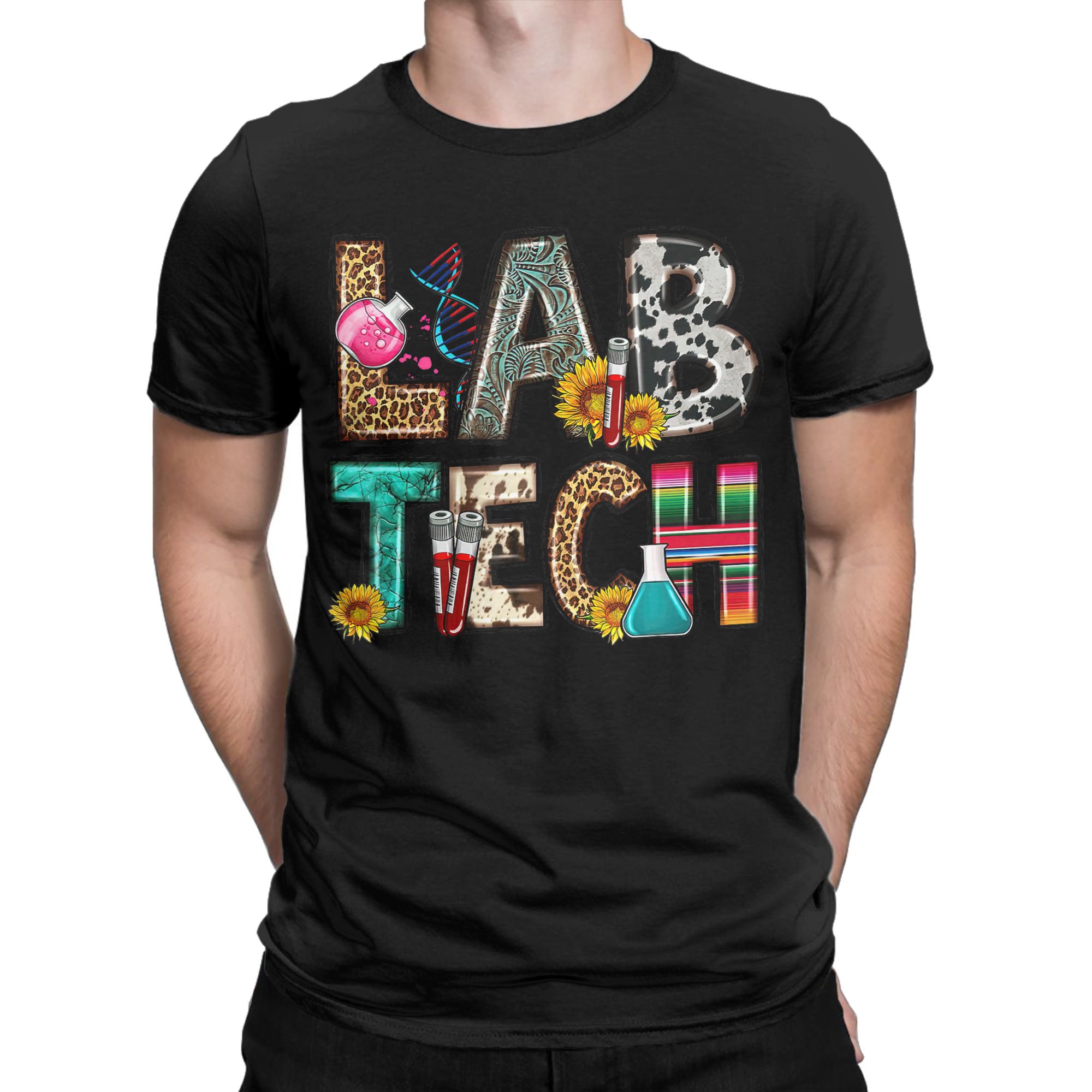 Medical Lab Week - Retro Tech Leopard Floral Medical Laboratory