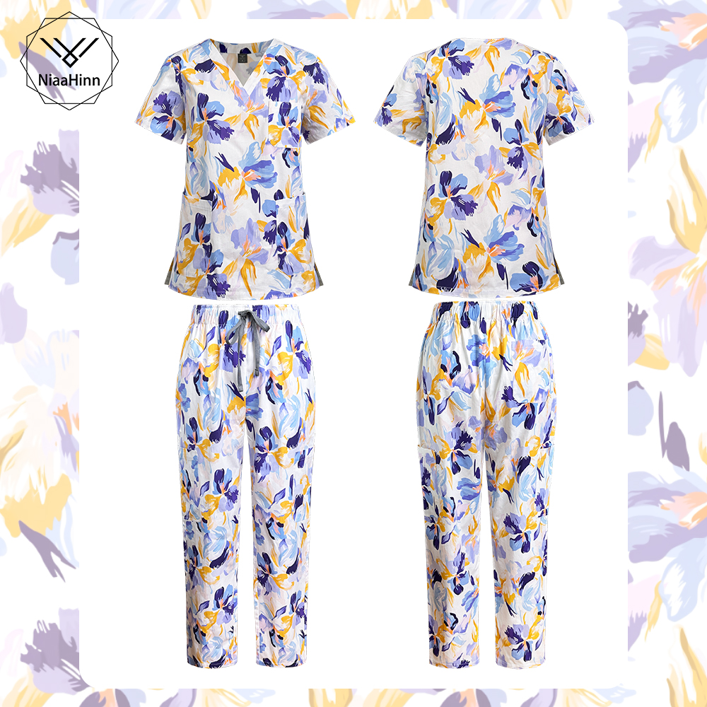 Medical Lab Hospital - Printed Pattern Nurse Uniforms Scrub Sets