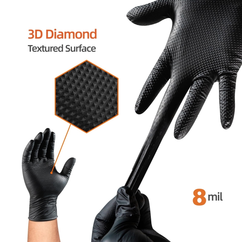 8Mil Heavy Duty Black Nitrile  – Disposable Gloves Nitrile recenzja i cena
