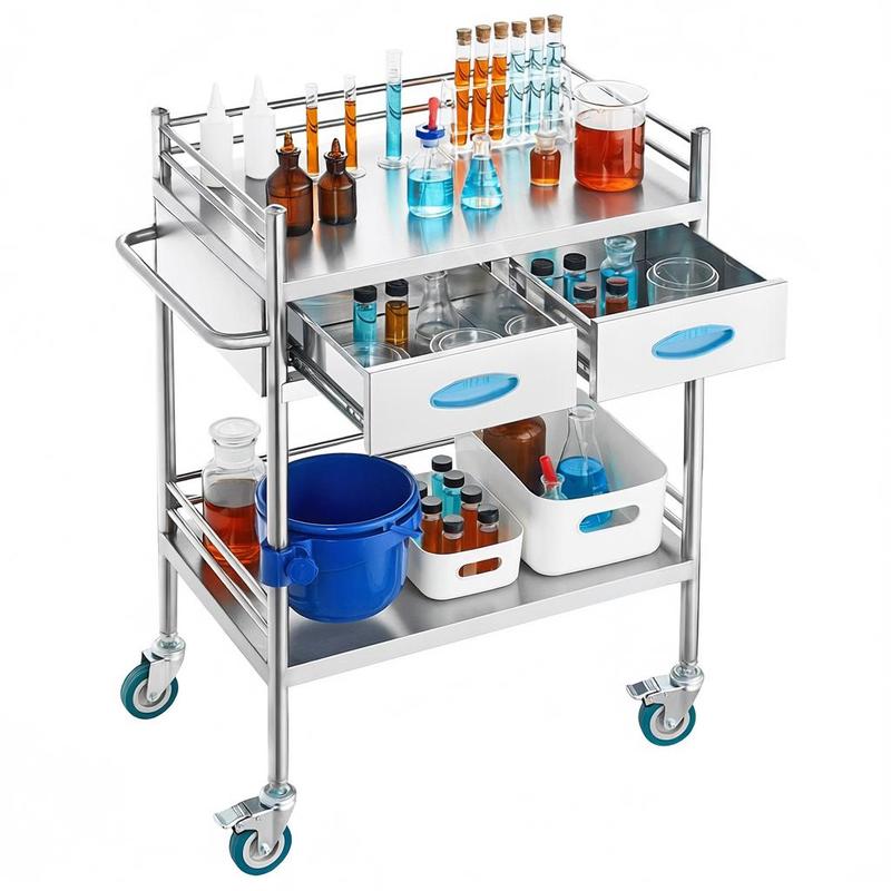 Lab Serving Cart, 2 Layers Sta – Medical Lab Hospital recenzja i cena