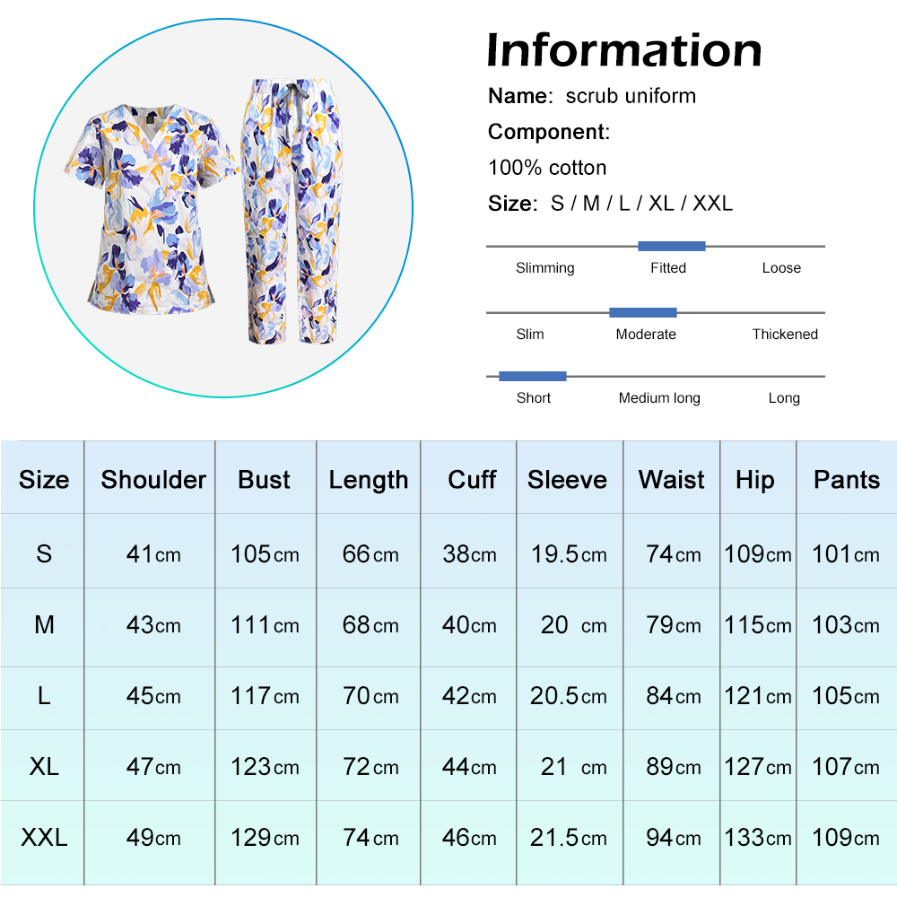 Printed Pattern Nurse Uniforms – Medical Lab Hospital recenzja i cena