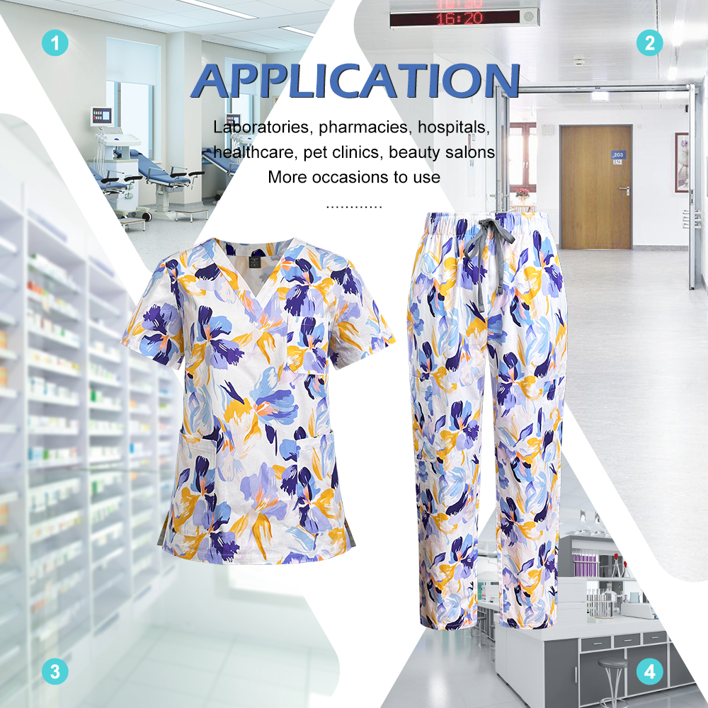 Printed Pattern Nurse Uniforms – Medical Lab Hospital recenzja i cena