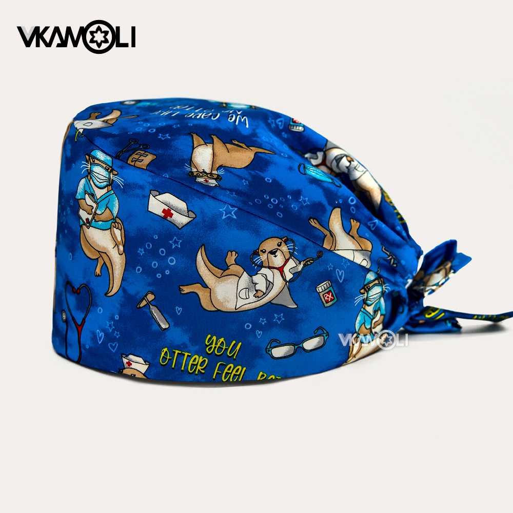 Scrub caps with heart pattern  – Medical Lab Science recenzja i cena