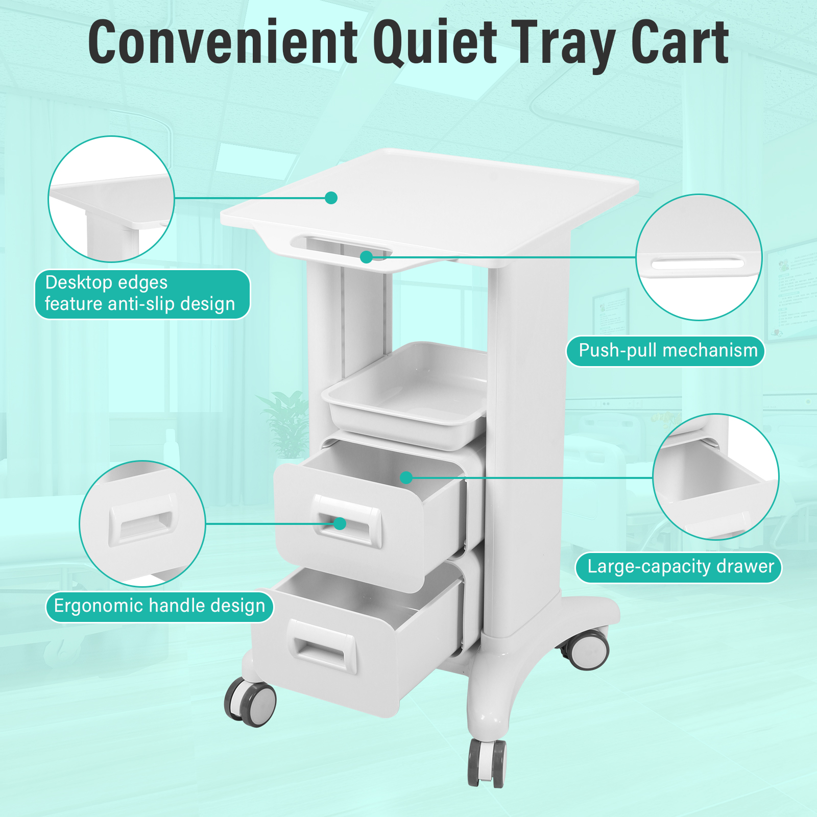 Anti-Slip Workbench Trolley wi – Medical Lab Ultrasound recenzja i cena