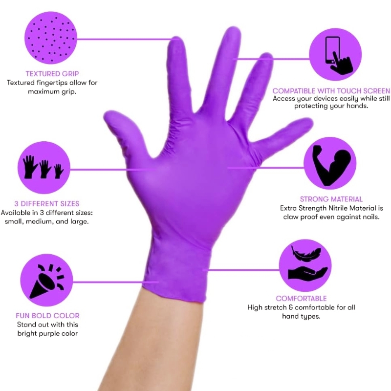 50/100PCS Violet Nitrile Glove – Disposable Gloves Nitrile recenzja i cena