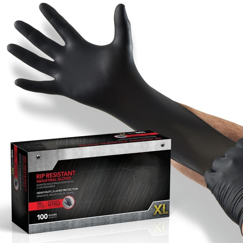 100PCS Black Nitrile Gloves Di – Disposable Gloves Nitrile recenzja i cena
