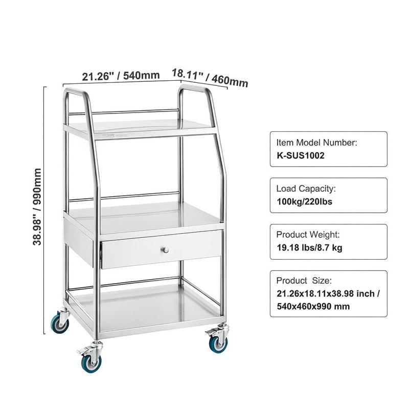 Medical Trolley 23.6x15.7x33.4 – Medical Lab Hospital recenzja i cena